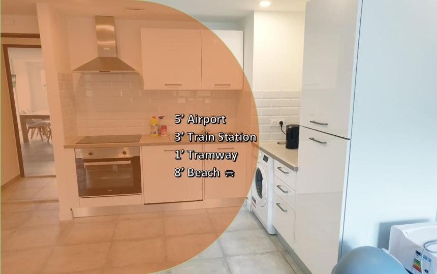 Big Flat Sea Vieuw 95 M2 5 Rooms Near Airport 5 Min Train 3 Min And Tram On Site, Beach 7 Min, 2 Showers And 2 Toilets , Neuf Grand Appartement 95 M2 5 Chambres Proche Aeroport 5 Min Train 3 Min Et Tramway Sur Place, Plage 7 Min 2 Douches Et 2 Wc Vue Nizza Exterior foto